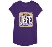 El Jefe for Men: Accept no Replacement Crown Graphic T-Shirt, Girls, Purple, Large