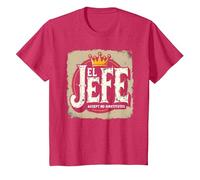 El Jefe for Men: Accept no Replacement Crown Graphic T-Shirt, Kids, Red Heather, 3 Years