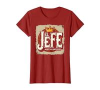 El Jefe for Men: Accept no Replacement Crown Graphic T-Shirt, Women, Cranberry, M