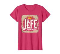 El Jefe for Men: Accept no Replacement Crown Graphic T-Shirt, Women, Red Heather, L