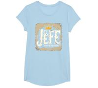 El Jefe for Men: Accept No Substitutes Crown Graphic T-Shirt, Girls, Baby Blue, Medium