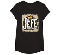 El Jefe for Men: Accept No Substitutes Crown Graphic T-Shirt, Girls, Black, Medium