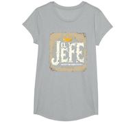 El Jefe for Men: Accept No Substitutes Crown Graphic T-Shirt, Girls, Heather Grey, Medium