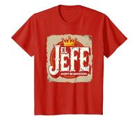 El Jefe for Men: Accept No Substitutes Crown Graphic T-Shirt, Kids, Red, 6 Years