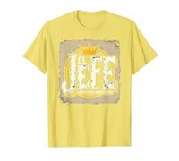 El Jefe for Men: Accept No Substitutes Crown Graphic T-Shirt, Men, Lemon, S