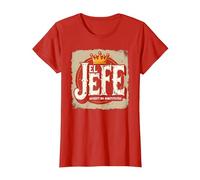El Jefe for Men: Accept No Substitutes Crown Graphic T-Shirt, Women, Red, M