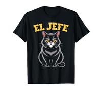 El Jefe Funny Cool Mexican Scary Boss Spanish Manager Cat T-Shirt