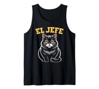 El Jefe Funny Cool Mexican Scary Boss Spanish Manager Cat Tank Top
