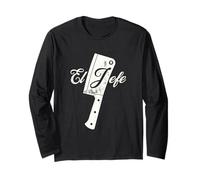 El Jefe Funny Mexican Chef The Boss Butcher BBQ Grilling Long Sleeve T-Shirt