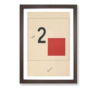 El Lissitzky Abstract No.6 Framed Print | A2 Walnut Framed Wall Art | Ready to Hang | Abstract Fantasy Picture | Living Room Bedroom Lounge Office