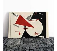 El Lissitzky Beat The Whites with The Red Canvas Wall Art Print 20x14 Inch