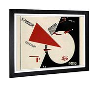 El Lissitzky Beat The Whites with The Red Framed Wall Art Print A2 Black