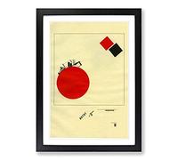 El Lissitzky Flying to Earth from a Distance Framed Print | A2 Oak Framed Wall Art | Ready to Hang | Modern Nature Picture | Living Room Bedroom Lounge Office