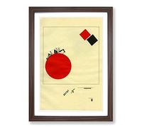 El Lissitzky Flying to Earth from a Distance Framed Print | A2 Walnut Framed Wall Art | Ready to Hang | Modern Nature Picture | Living Room Bedroom Lounge Office