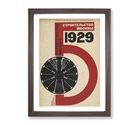 El Lissitzky Russian Constructivist Cover Classic Painting Framed Print | A2 Walnut Framed Wall Art | Ready to Hang | Classic Historical Picture | Living Room Bedroom Lounge Office