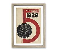 El Lissitzky Russian Constructivist Cover Classic Painting Framed Wall Art Print, Ready to Hang Picture for Living Room Bedroom Home Office Décor, Oak A4 (34 x 25 cm)