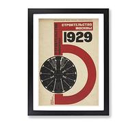El Lissitzky Russian Constructivist Cover Classic Painting Framed Wall Art Print, Ready to Hang Picture for Living Room Bedroom Home Office Décor, Black A4 (34 x 25 cm)