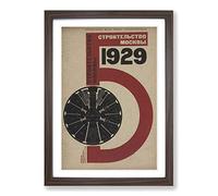 El Lissitzky Russian Constructivist Cover Framed Print | A2 Walnut Framed Wall Art | Ready to Hang | Modern Nature Picture | Living Room Bedroom Lounge Office