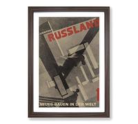 El Lissitzky Russland Framed Print | A2 Walnut Framed Wall Art | Ready to Hang | Modern Nature Picture | Living Room Bedroom Lounge Office