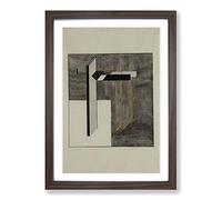 El Lissitzky Study Praun 4b Framed Print | A2 Walnut Framed Wall Art | Ready to Hang | Modern Nature Picture | Living Room Bedroom Lounge Office