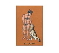 El Lobo Gay Art Poster, Mexican, Loteria, Latinx, Lgbtq, Queer For Room Aesthetic Canvas Wall Art Bedroom Decor 12x18inch(30x45cm)