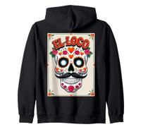 El Loco - Crazy Sugar Skull Día de los Muertos Zip Hoodie