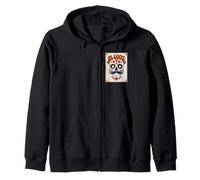 El Loco - Crazy Sugar Skull Día de los Muertos Zip Hoodie