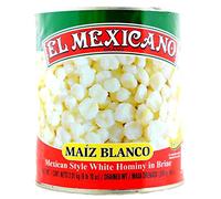 El Mexicano Pozole 3kg / Authentic Mexican Style White Hominy in Brine, Canned Hominy for Cooking, Mexgrocer - Large 3kg