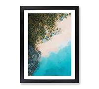 El Nido In The Philippines In Abstract Modern Framed Wall Art Print, Ready to Hang Picture for Living Room Bedroom Home Office Décor, Black A3 (34 x 46 cm)