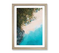 El Nido In The Philippines In Abstract Modern Framed Wall Art Print, Ready to Hang Picture for Living Room Bedroom Home Office Décor, Oak A3 (34 x 46 cm)