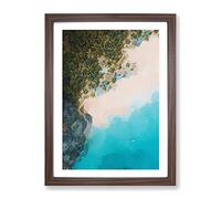 El Nido In The Philippines In Abstract Modern Framed Wall Art Print, Ready to Hang Picture for Living Room Bedroom Home Office Décor, Walnut A3 (34 x 46 cm)
