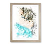 El Nido In The Philippines Watercolour Modern Framed Wall Art Print, Ready to Hang Picture for Living Room Bedroom Home Office Décor, Oak A3 (34 x 46 cm)