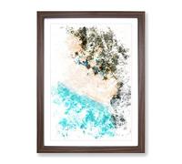 El Nido In The Philippines Watercolour Modern Framed Wall Art Print, Ready to Hang Picture for Living Room Bedroom Home Office Décor, Walnut A3 (34 x 46 cm)