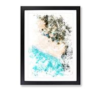 El Nido In The Philippines Watercolour Modern Framed Wall Art Print, Ready to Hang Picture for Living Room Bedroom Home Office Décor, Black A3 (34 x 46 cm)