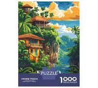 El Nido Philippines Travel Poster Jigsaw Puzzle 1000 Pieces, Historic Square Architecture, Thick Cardboard Pieces, Birthday Gift for Home Décor Fans, Paper Board, 70x50cm/1000pcs