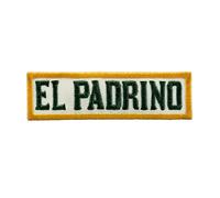 El Padrino Patch - Mayans Southern Cali M.C. - Front Vest Biker Gang Emblem - Embroidered Iron On - Size: 3.9 x 1.1 inches