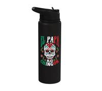 El Papa Mas Chingon Mexican Flag Cinco De Mayo Stainless Steel Insulated Water Bottle