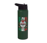 El Papa Mas Chingon Mexican Flag Cinco De Mayo Stainless Steel Insulated Water Bottle