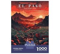 El Paso Skyline Cityscape Jigsaw Puzzle 1000 Pieces, Landmark Urban View, Thick Cardboard Pieces for Puzzle Lovers, Relaxing Challenge, 70x50cm/1000pcs