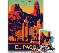 El Paso Sunset 1000 Piece Jigsaw Puzzles for Adults,Challenging Game Gifts for Is Ideal As A Gift for The Whole Family 50x75cm