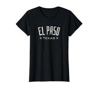 El Paso Texas Arched Distressed Lettering Graphic Value Graphic T-Shirt, Women, Black, M
