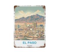 El Paso Texas Retro Design Tin Paintings Vintage Tin Sign