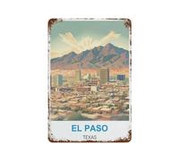 El Paso Texas Retro Design Tin Paintings Vintage Tin Sign
