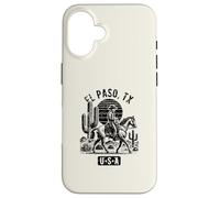 El Paso TX USA Cowboy Horse Vintage Style Design Case for iPhone 16