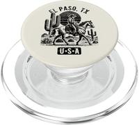 El Paso TX USA Cowboy Horse Vintage Style Design PopSockets PopGrip for MagSafe