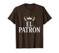 El Patrón | Boss King Crown T-Shirt, Men, Brown, 3X-Large