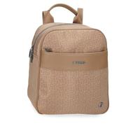 El Potro Luna Casual Backpack Beige, 24x28x10cm, Polyester with Faux Leather Details 6.72L, by Joumma Bags, Beige, One Size, Casual Backpack