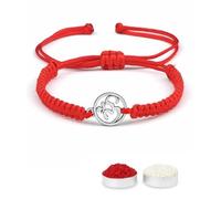 El Regalo 1 PC Stainless Steel OM/Aum Red Thread Adjustable Bracelet - Anti Tarnish Bracelet