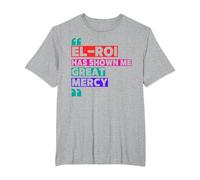 El Roi Has Shown Me Great Mercy - NSPPD Morning Prayer T-Shirt, Men's Big and Tall, Heather Grey, 6X Tall