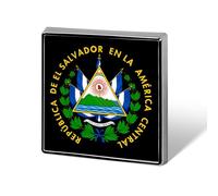 El Sal-vador Coat of Arms Custom Lapel Pins Square Brooch Tie Suit Dress Accessories for Men Women Wedding Birthday